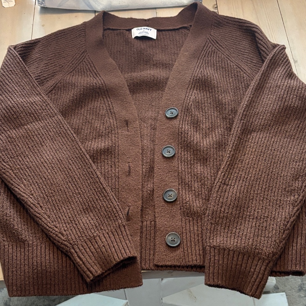 Women's Old Navy Brown  Cardigan Sweater Size Medium super soft and cozy!